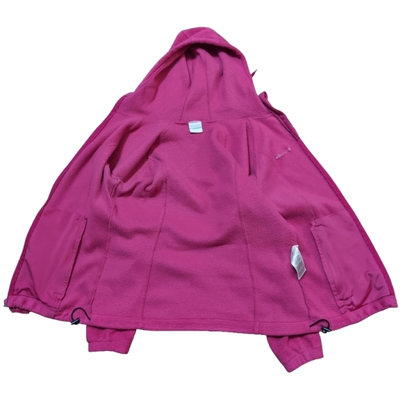 Columbia Full Zip Hooded Fleece Jacket Dark Pink - Picture 12 of 14
